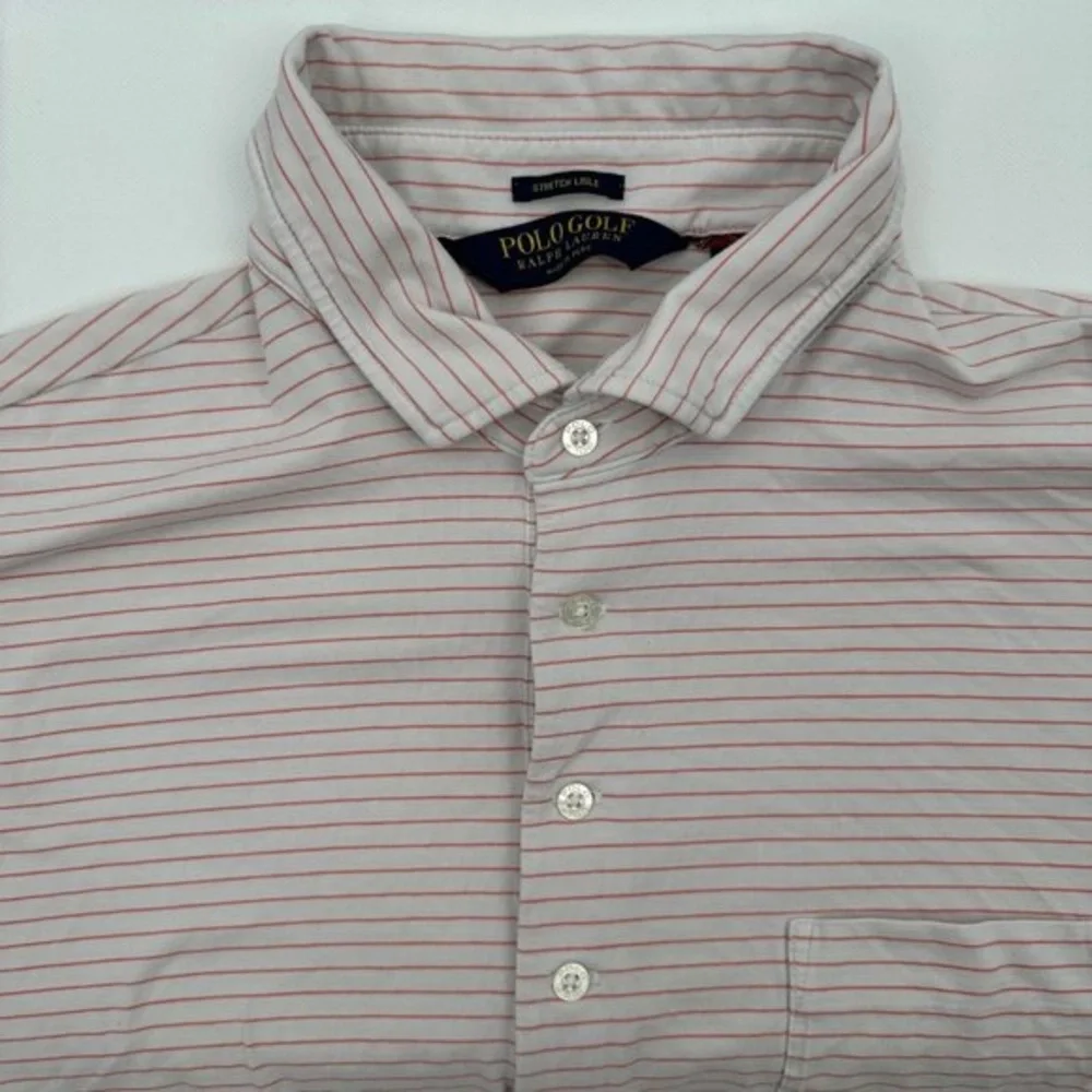 Polo by Ralph Lauren Light Pink Thin-Striped Short Sleeve Polo